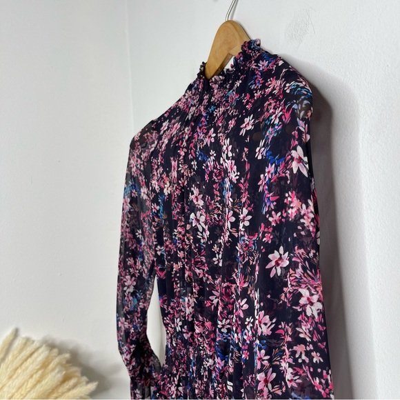 MISA Los Angeles Savanna Asymmetrical Mini Dress Ditsy Multi Ruffle Romantic S - Picture 12 of 17